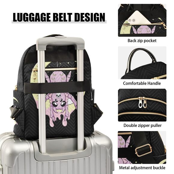 5736 Spider Backpack Purse Quilted Mini Fashion Backpacks Lightweight main image 4